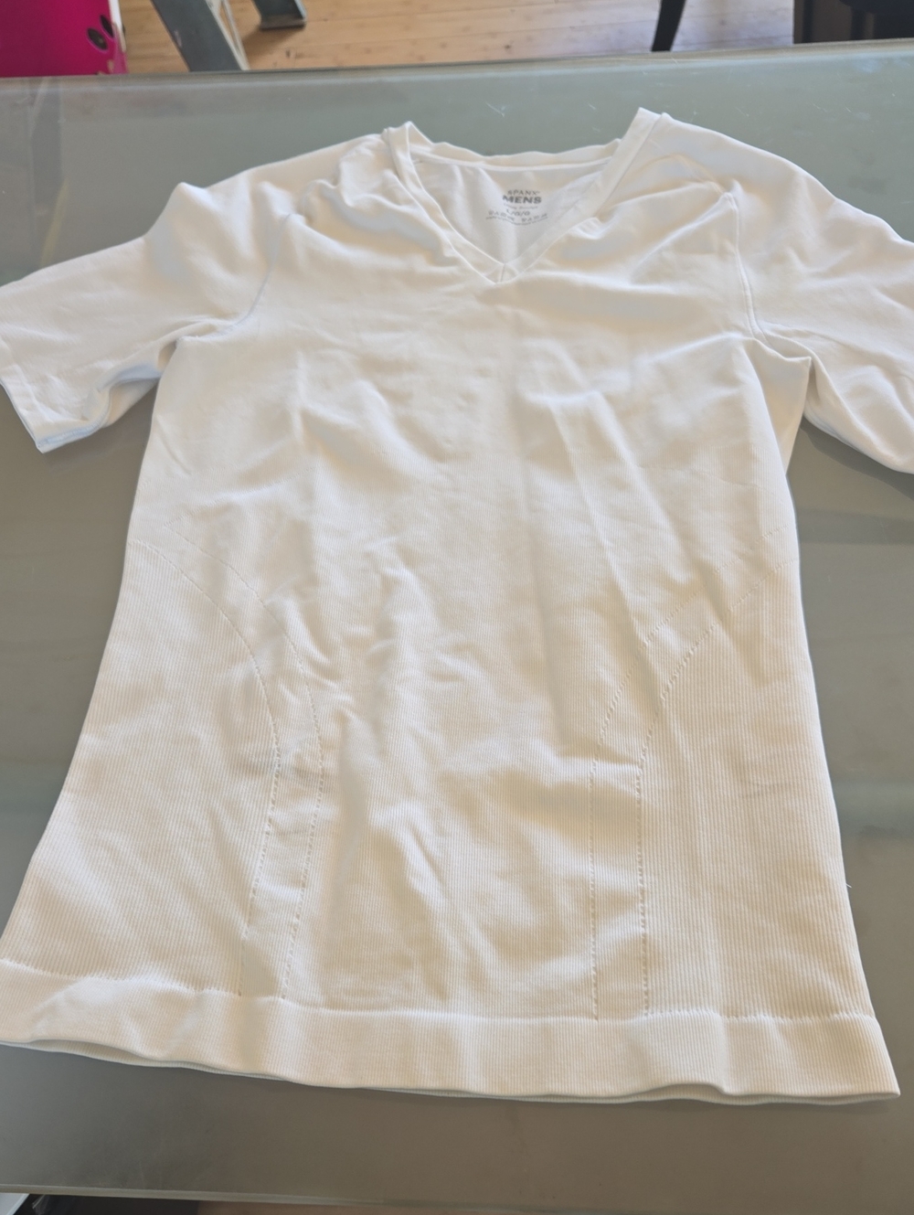 SPANX White Short Sleeve V-Neck Kids Tee